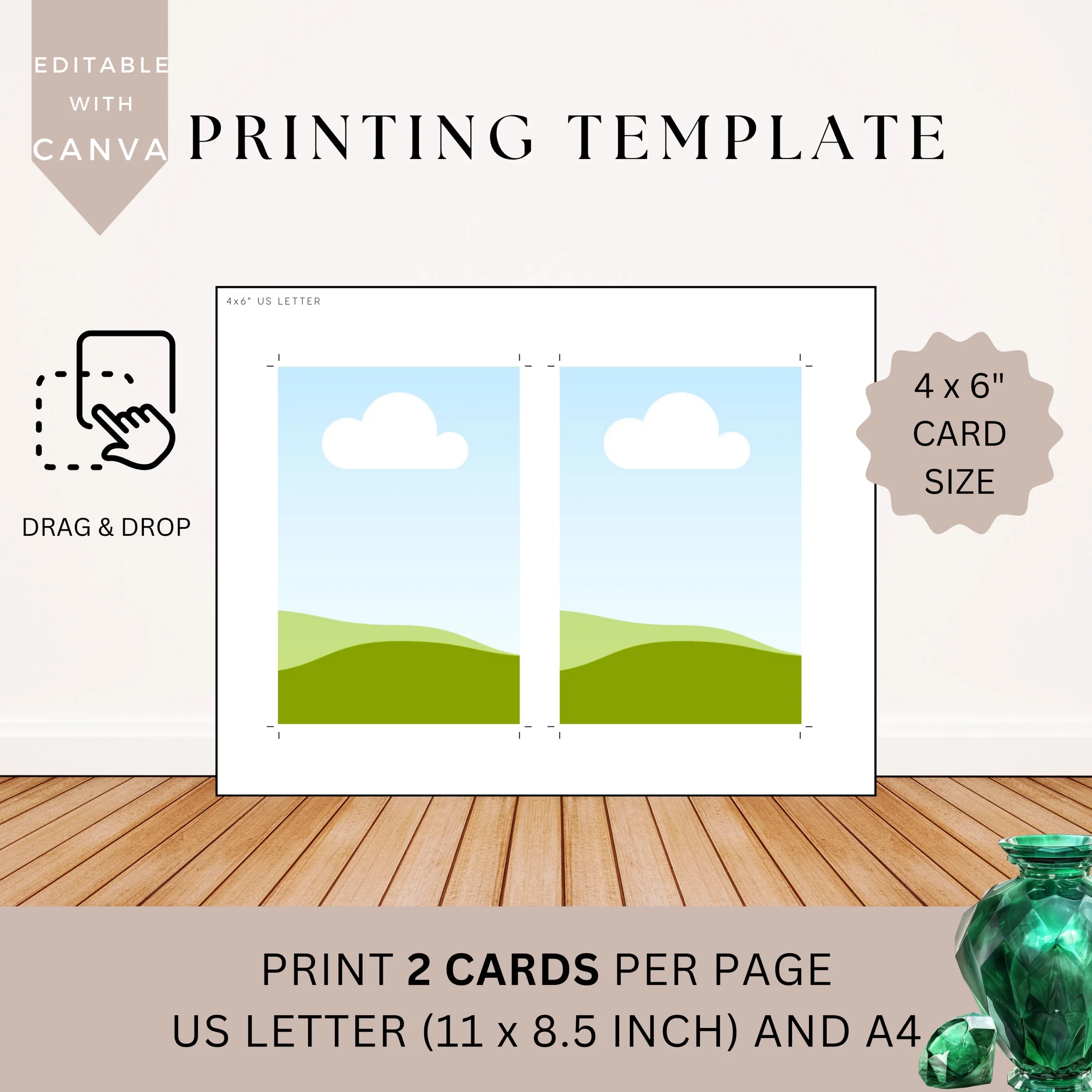 Druckvorlage 4 X 6 Zoll Print And Cut Canva Multi Page Template 