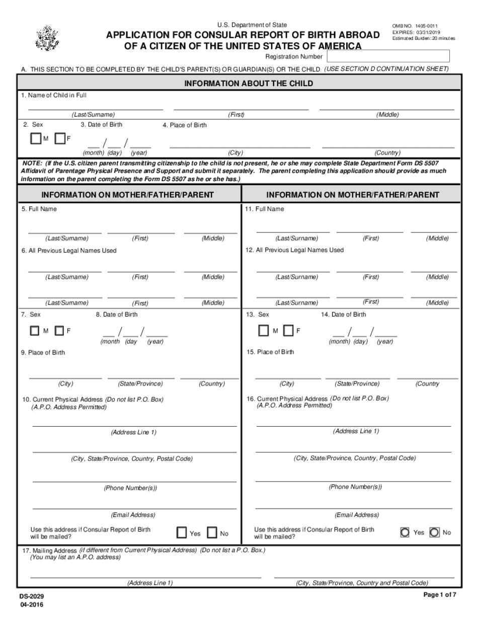 Ds Form 2029 Form