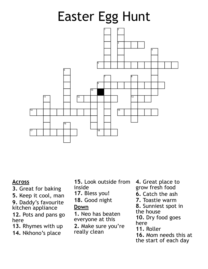 Easter Egg Hunt Crossword WordMint
