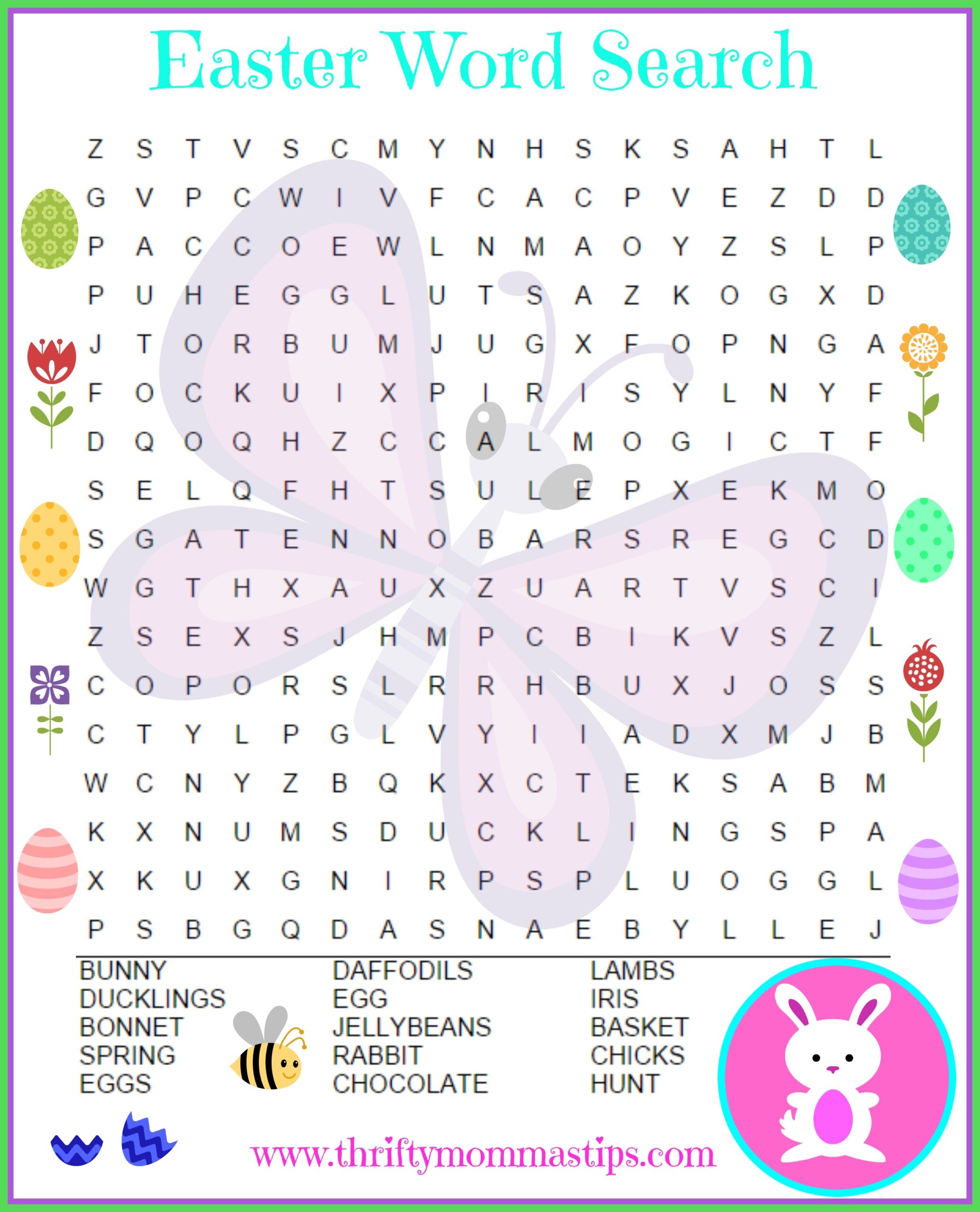 Free Printable Word Searches Easter