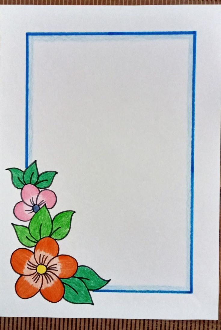 Easy And Simple Project File Border Page Heading Page Flowery 