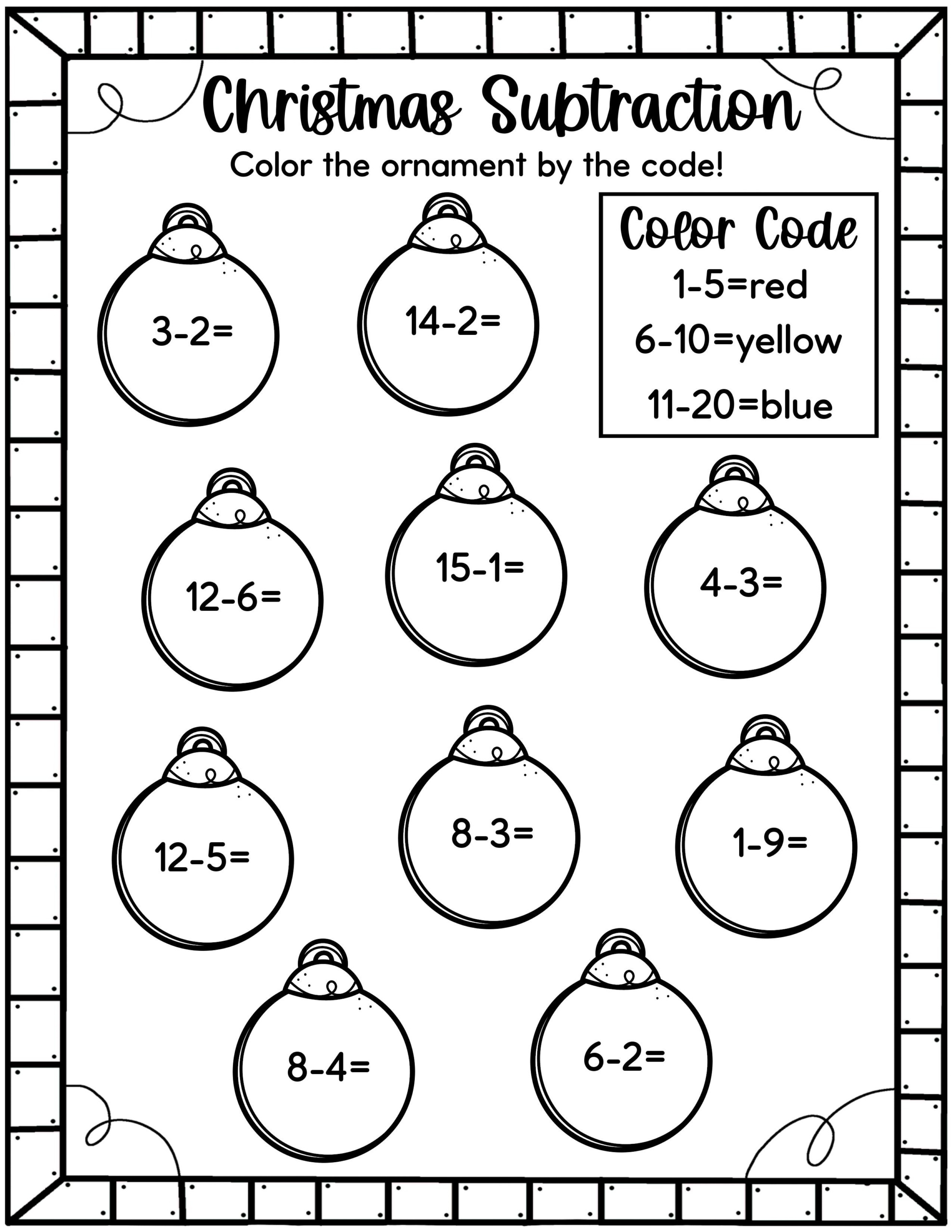 Easy Christmas Math Worksheets Free Kids Activity Zone 