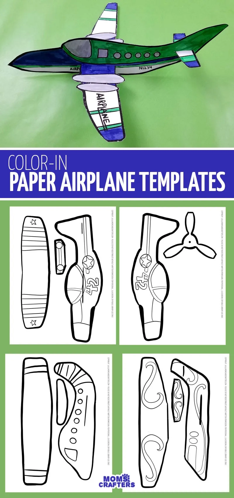 Paper Airplane Template Printable Jet
