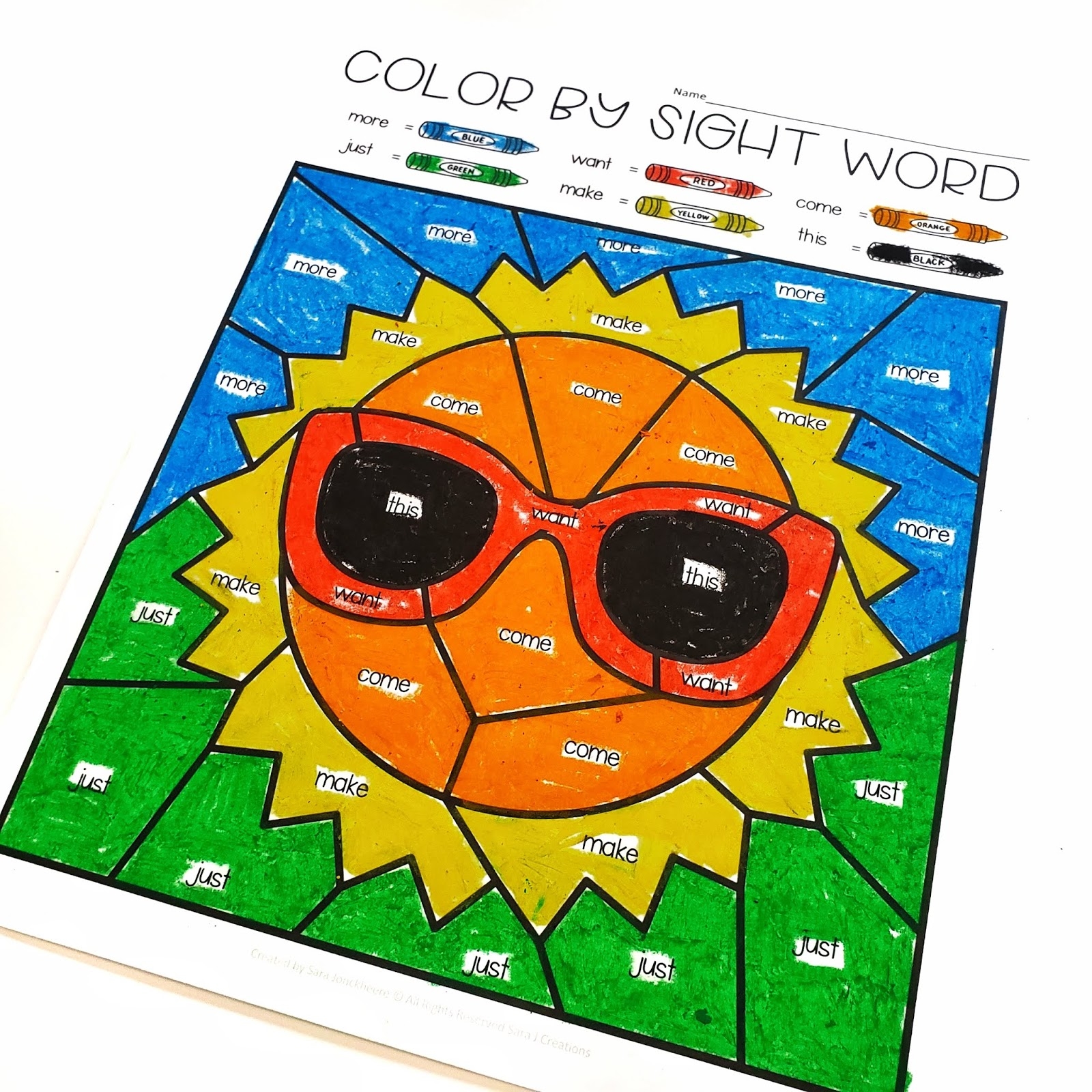 Editable Color By Sight Word For The Whole Year Sara J Creations