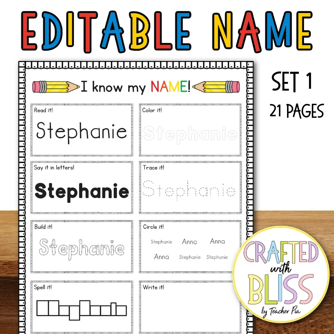 Free Printable Editable Name Worksheets