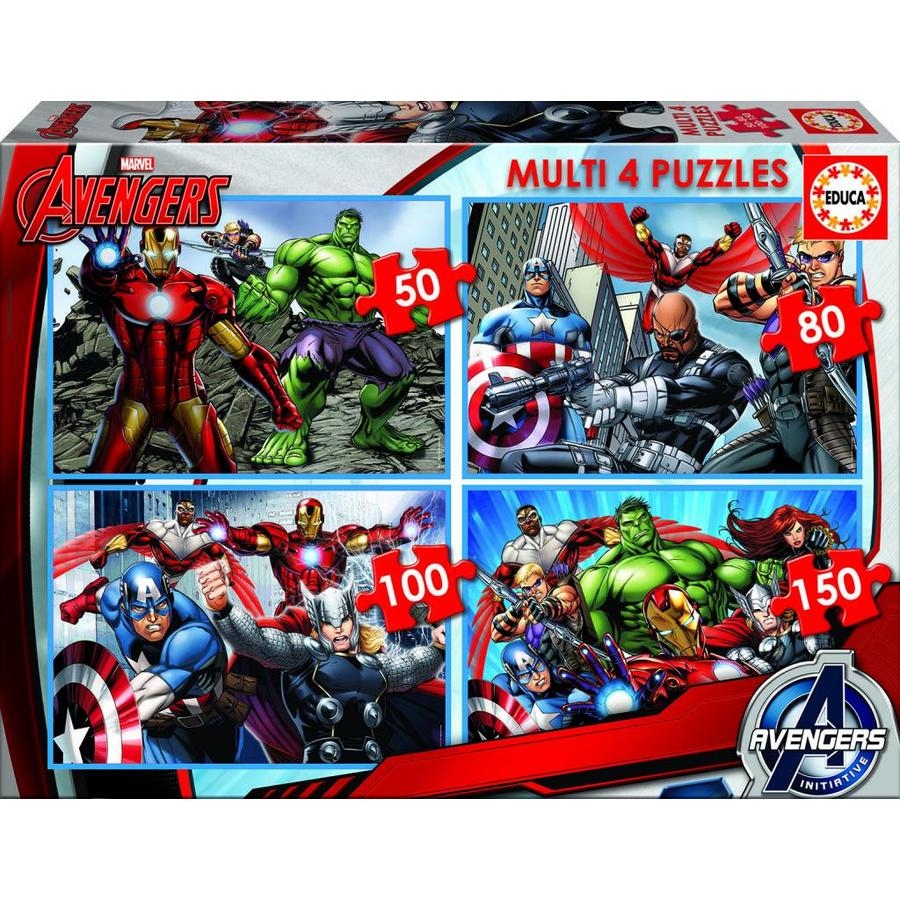 Educa Avengers 4 Puzzles Of 50 80 100 150 Pieces