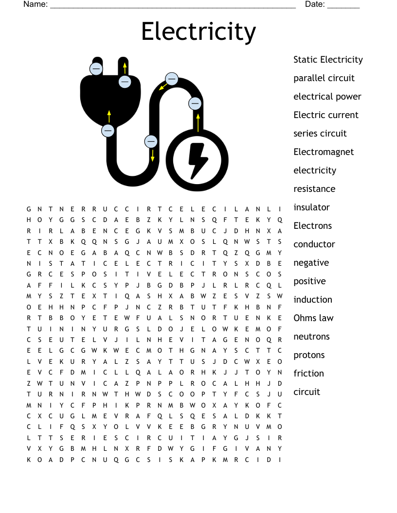 Electrical Circuits Crossword WordMint