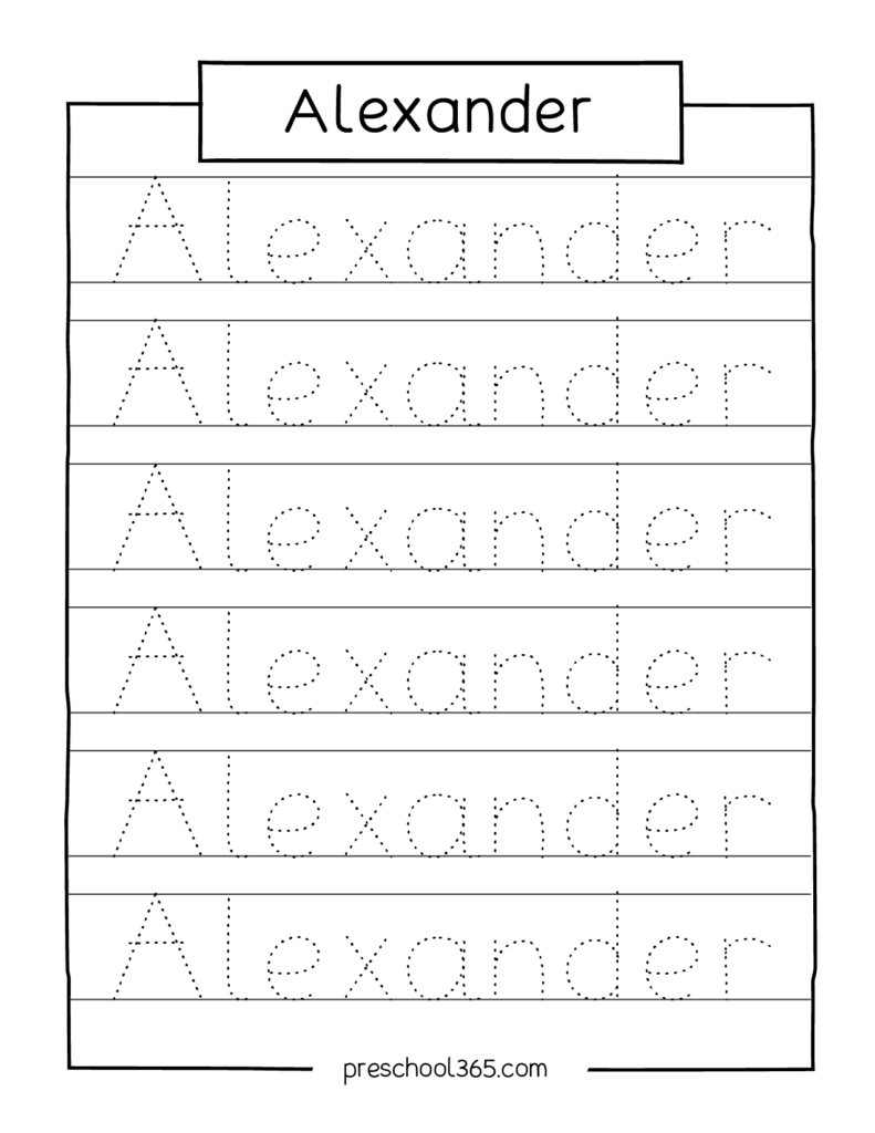 Printable Name Tracing Worksheets Preschool