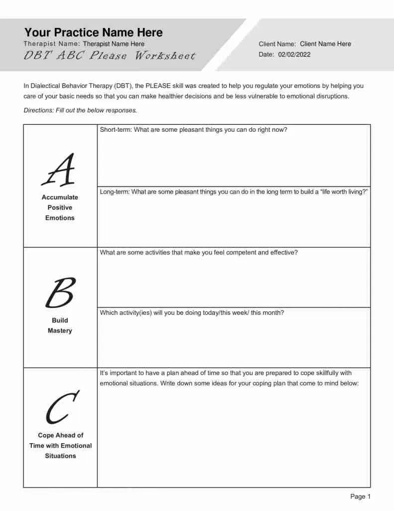 Emotionally Focused Therapy EFT Worksheets Bundle Editable 