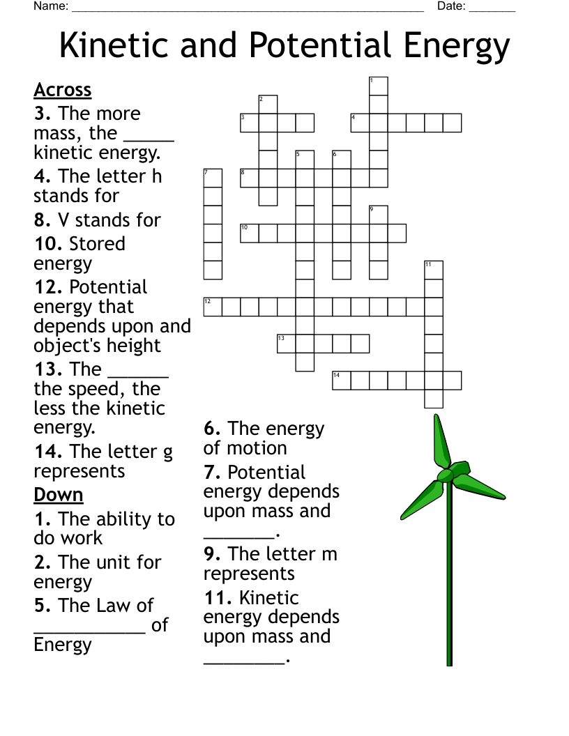 Yoga Energy Crossword Printable