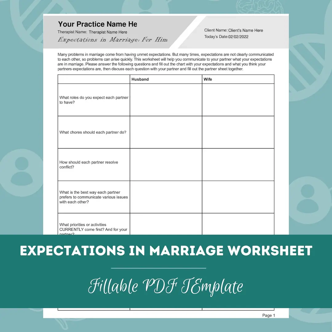 Printable Relationship Expectations Worksheet