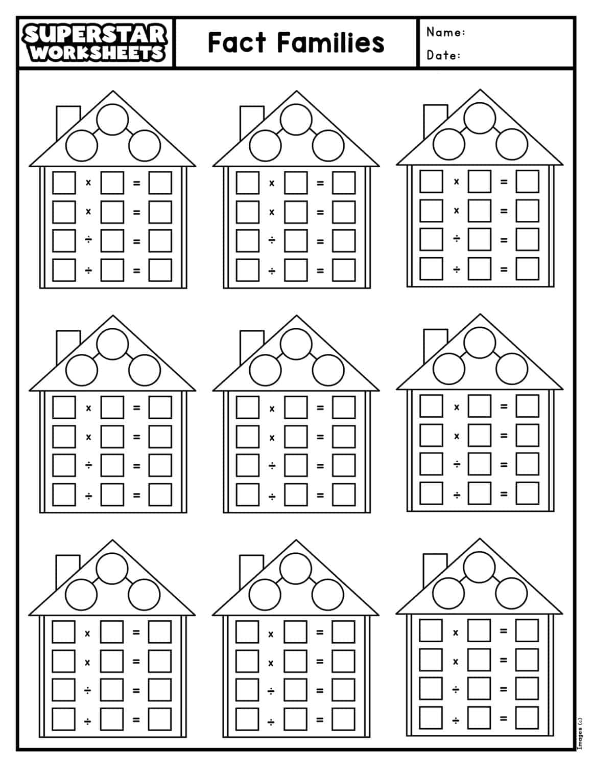 Free Printable Fact Family Worksheets