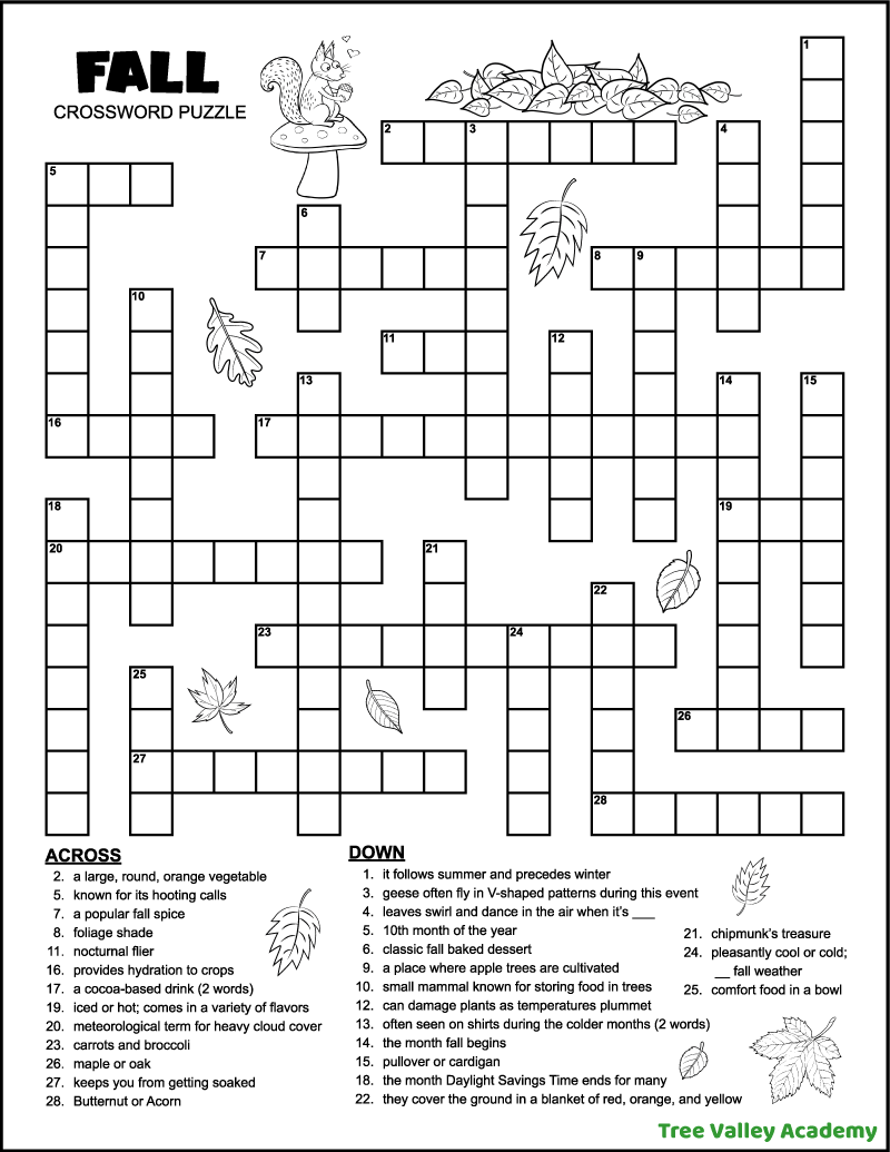 Printable Crossword Puzzles And Solutions