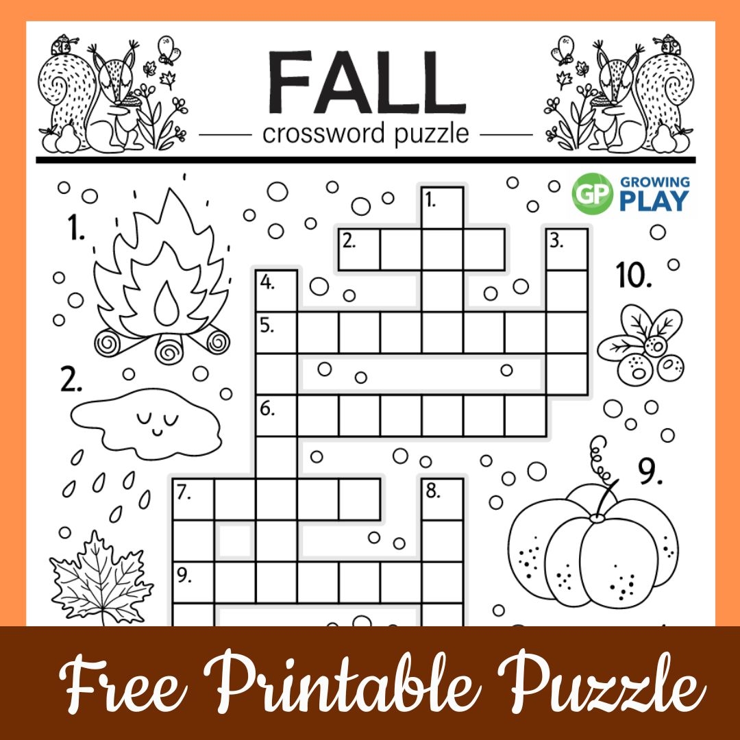 Fall Word Crossword Puzzle
