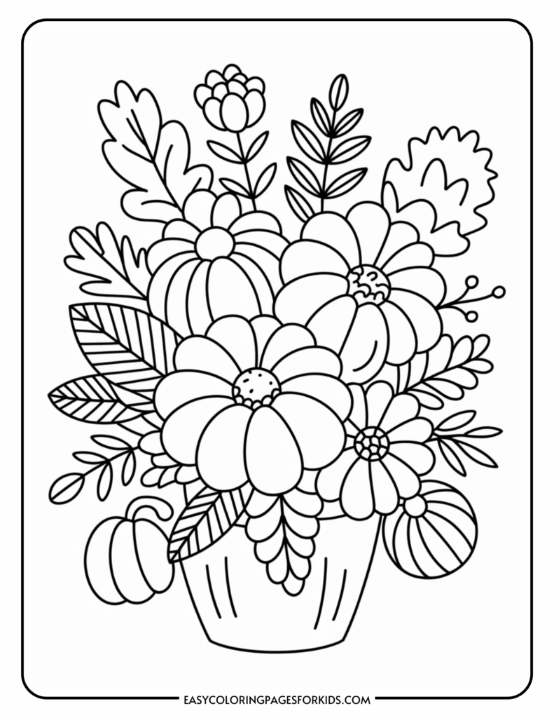 Fall Flowers Coloring Pages To Print And Color 10 Pages Easy 