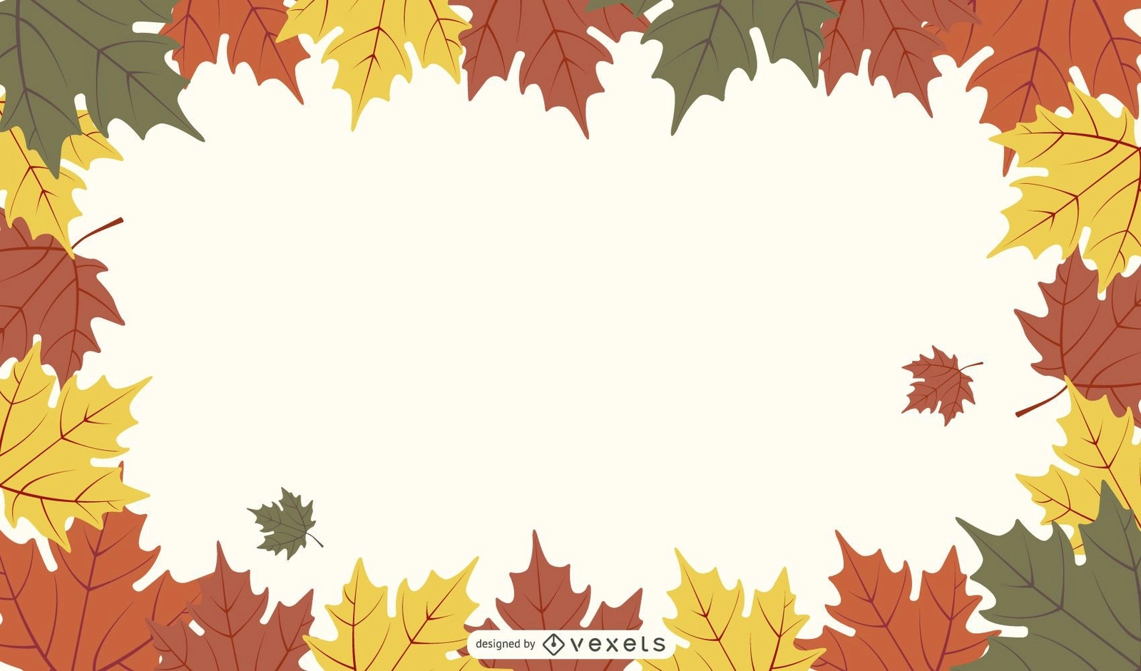 Fallen Autumn Leaves Frame amp Background Pack Vector Download