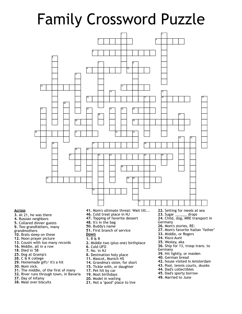 Free Makeable Crossword Puzzles Printable