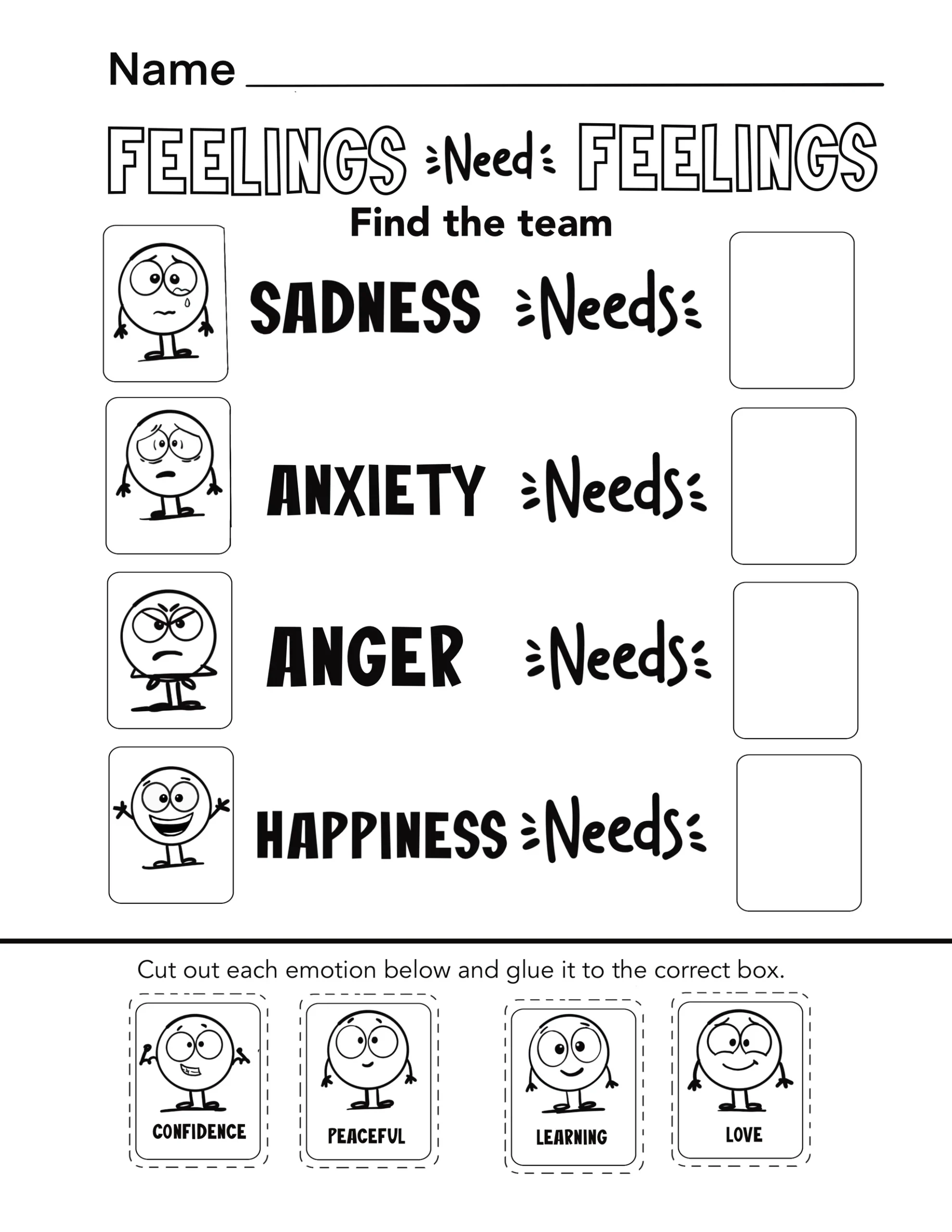 Feelings Need Feelings Activity Printable Download Diane Alber