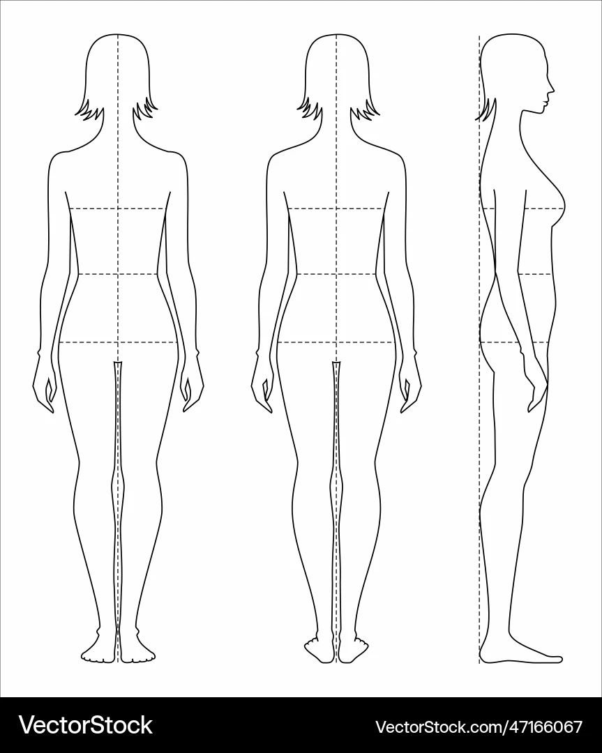 Female Fashion Figure Template Lizenzfreie Vektorgrafik 