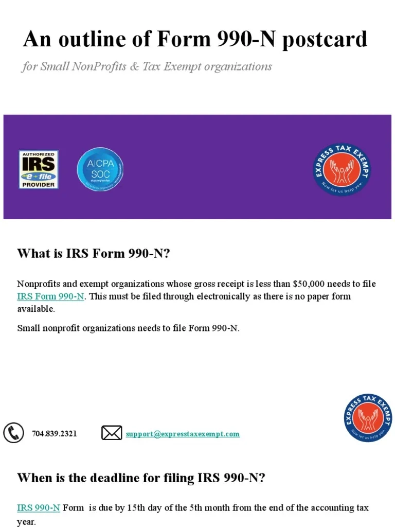 Filing Form 990 N Postcard PDF Internal Revenue Service Payments