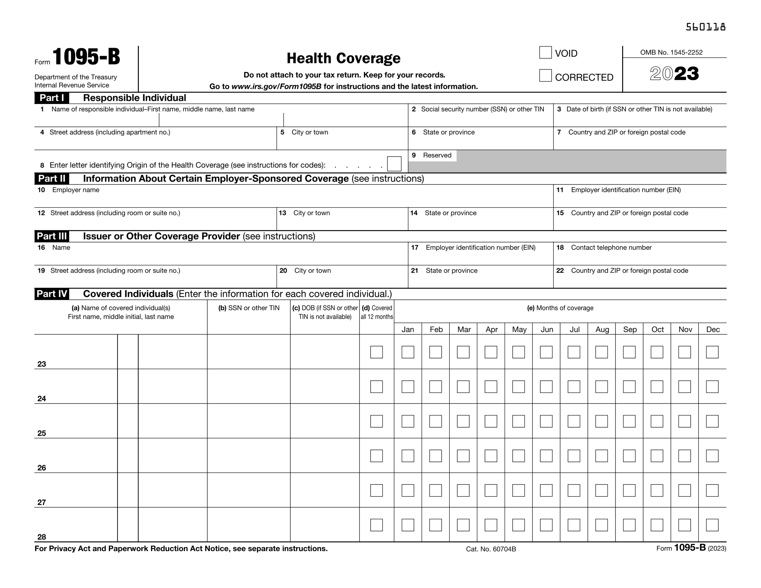 Fill Form 1095 B 2024 2025 Create Edit Forms Online