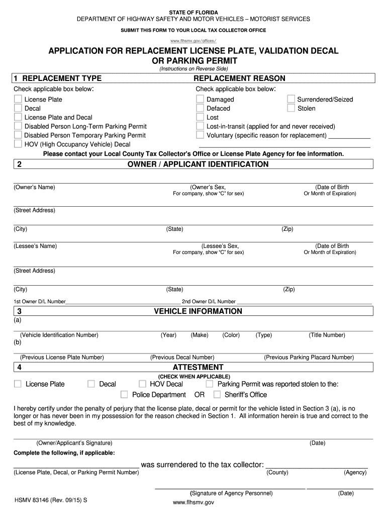 Florida Form Hsmv 83039 Printable