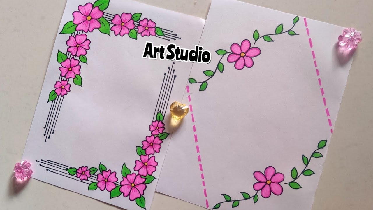 Flower Border Designs Border Design For Project Project Work Designs Assignment Front Page Designs