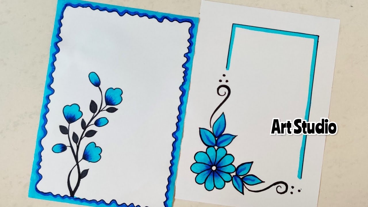 Flower Border Designs Floral Design Project Work Designs Assignment Front Page Designs By Art Studio