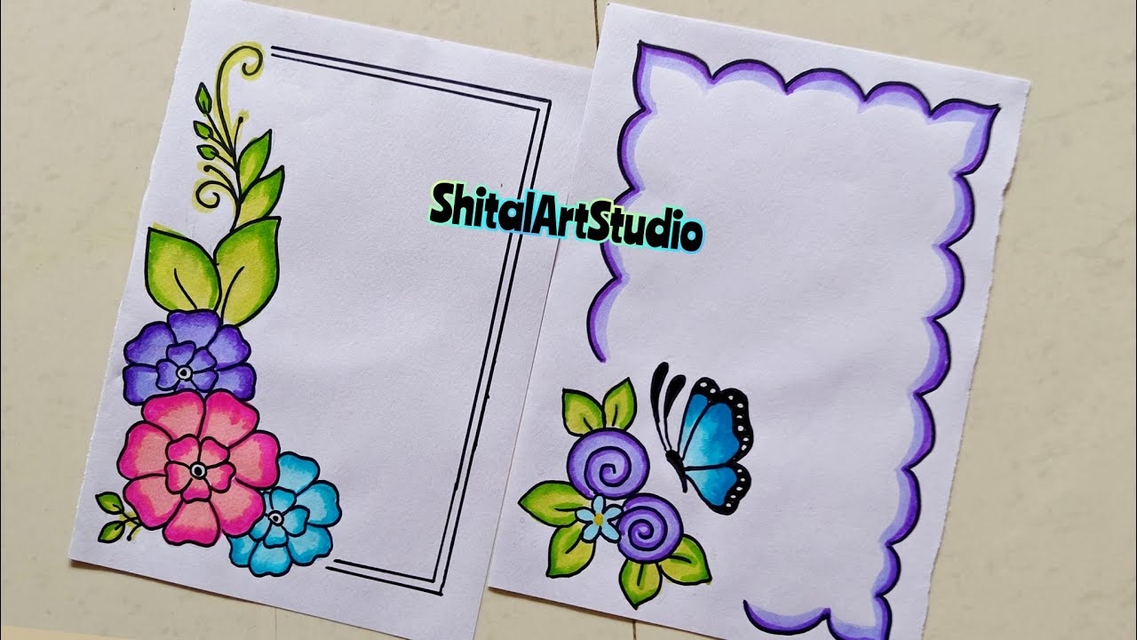 Flower Border Designs Project Work Designs A4 Sheet Assignment Front Page Design For School Project