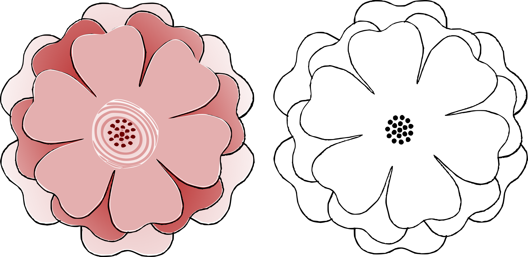 Flower Multi choice 6 Petal S3 Template Openclipart