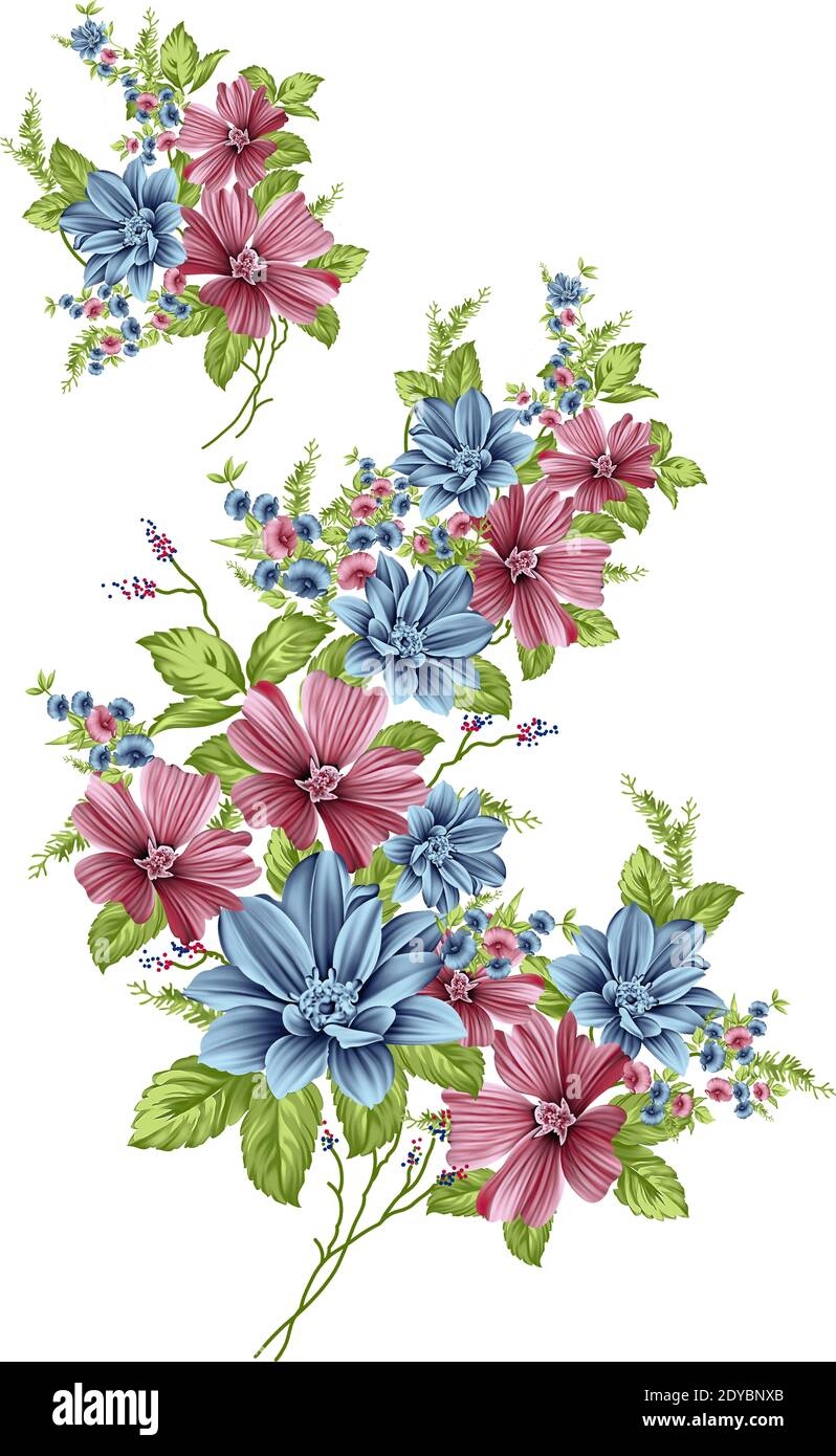 Flower Of Romance Textile Print Flower Design Stock Photo Alamy