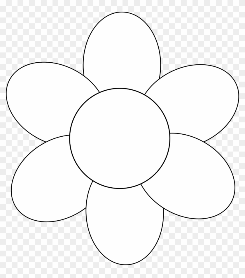 Flower Six Petals Black Outline Flower With 6 Petals Free 