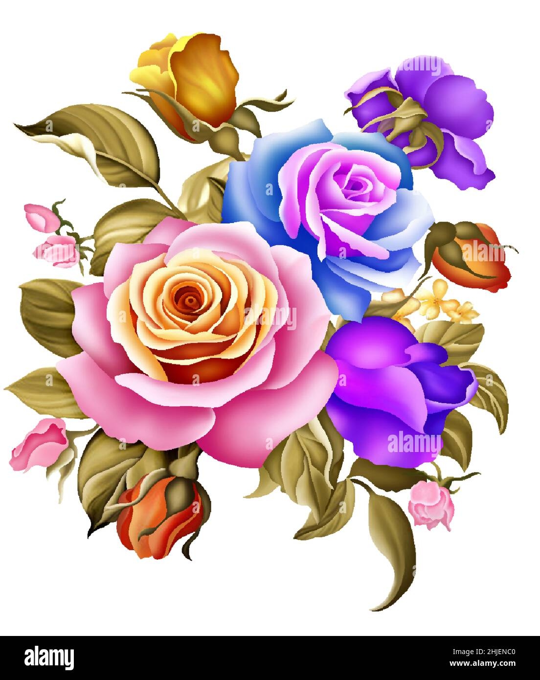 Flowers Floral Design Textile Digital Print Stock Photo Alamy