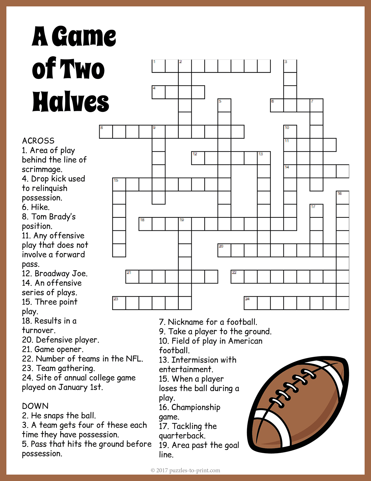 Football Crossword