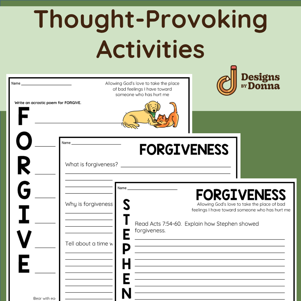 Forgiveness Worksheet For Kids