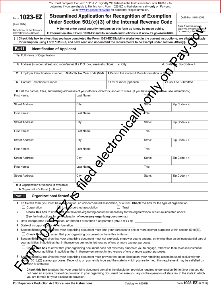 Form 1023 Ez Pdf Fill Online Printable Fillable Blank PdfFiller