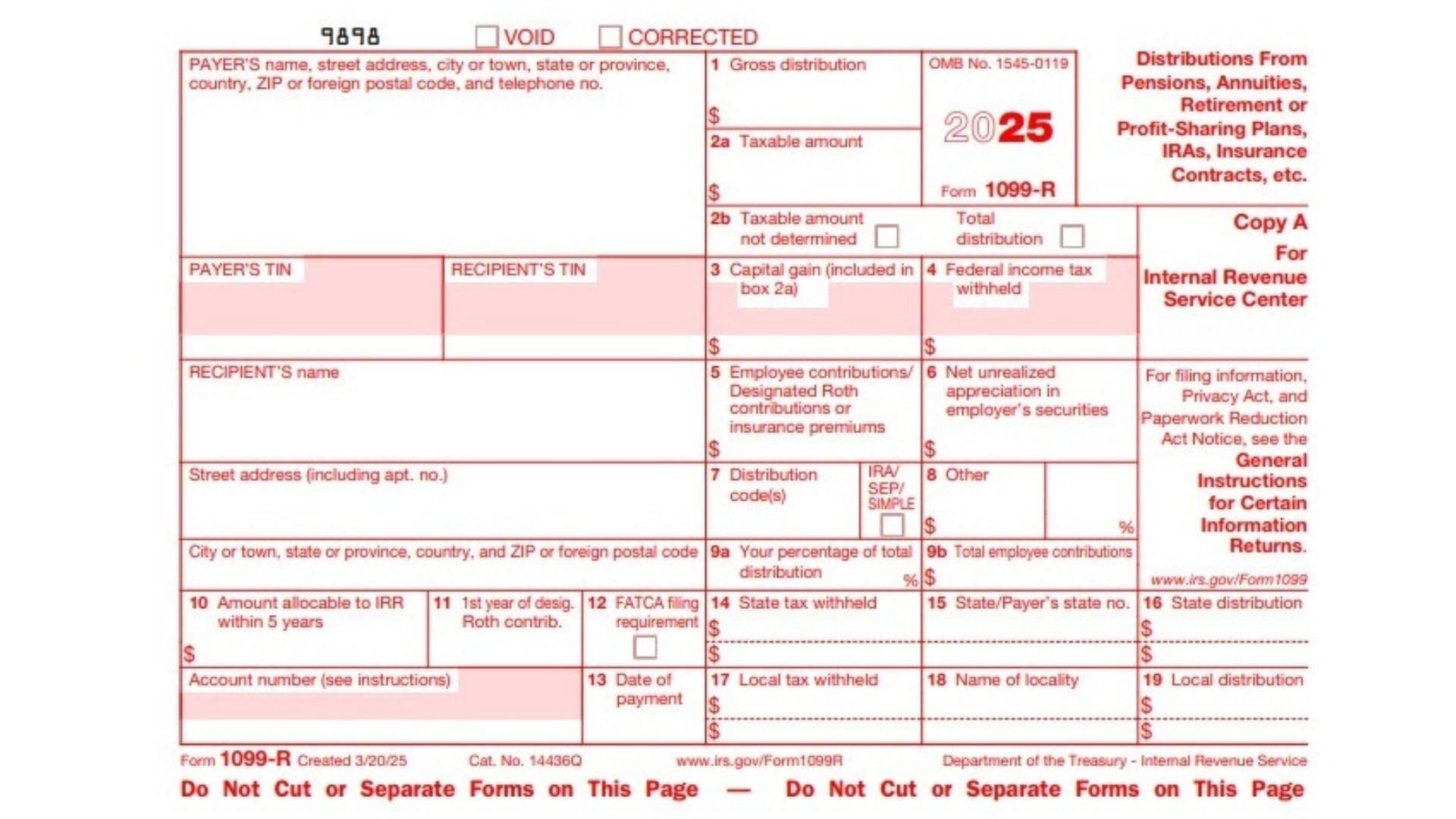 Form 1099 R Instructions 2025 2026