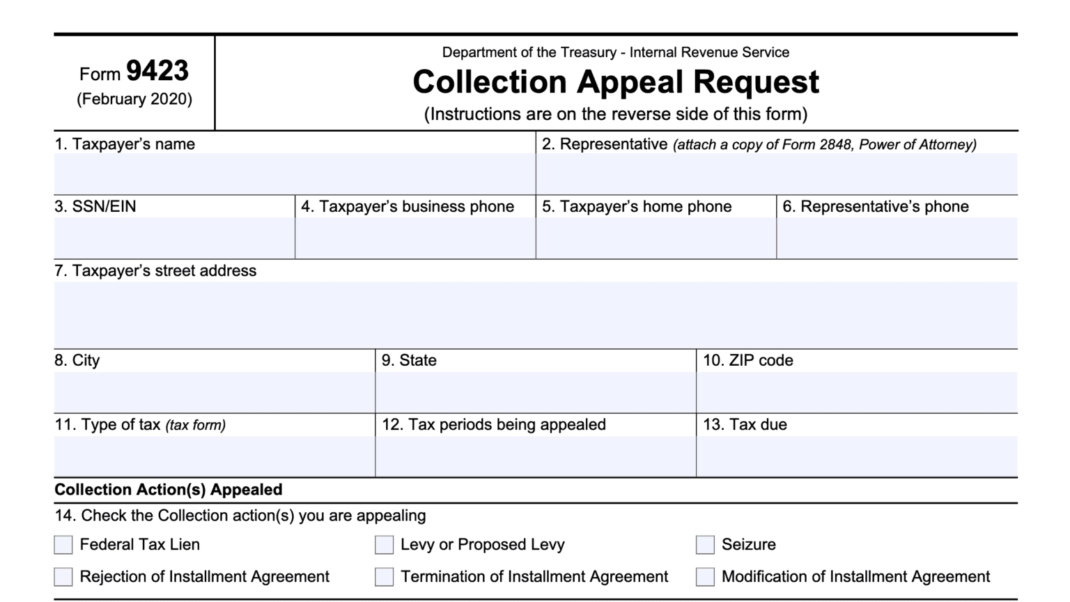Form 433 A Printable