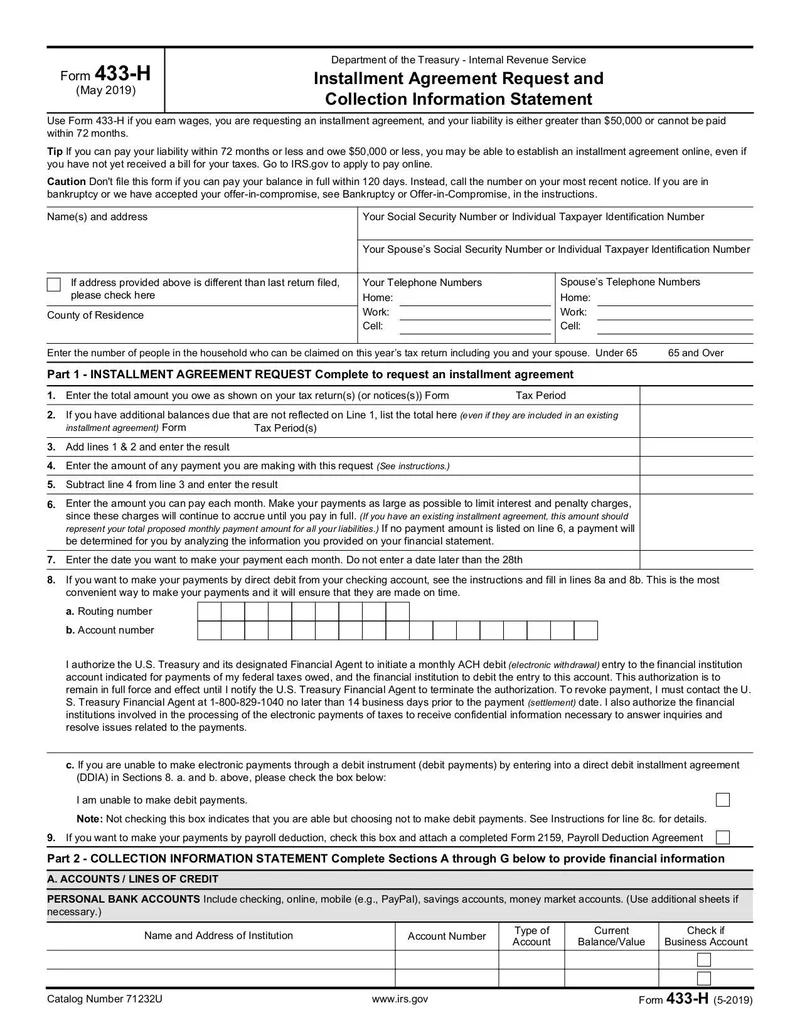 Form 433 H Fill And Sign Online With Lumin