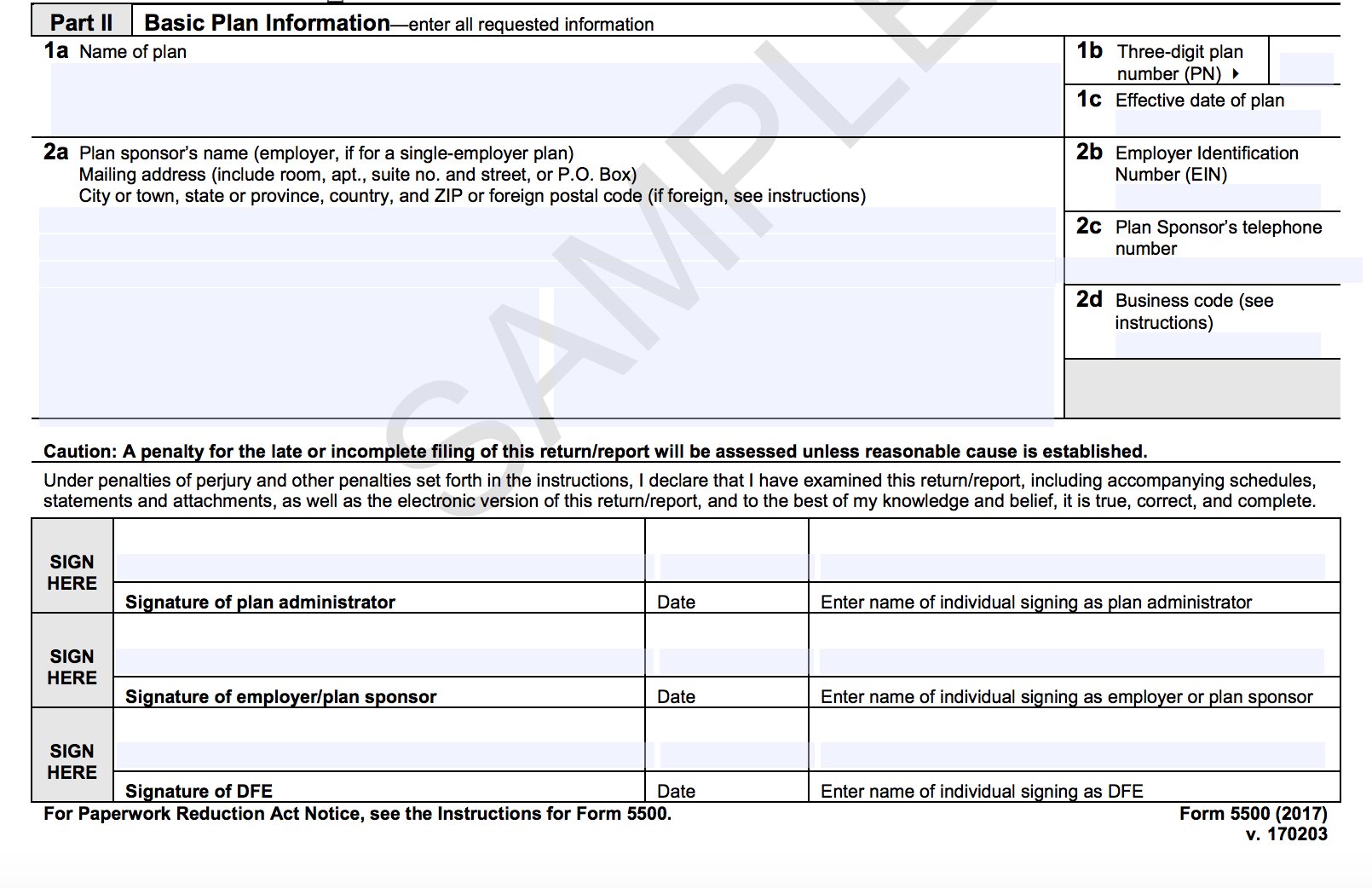 Irs Form 5500