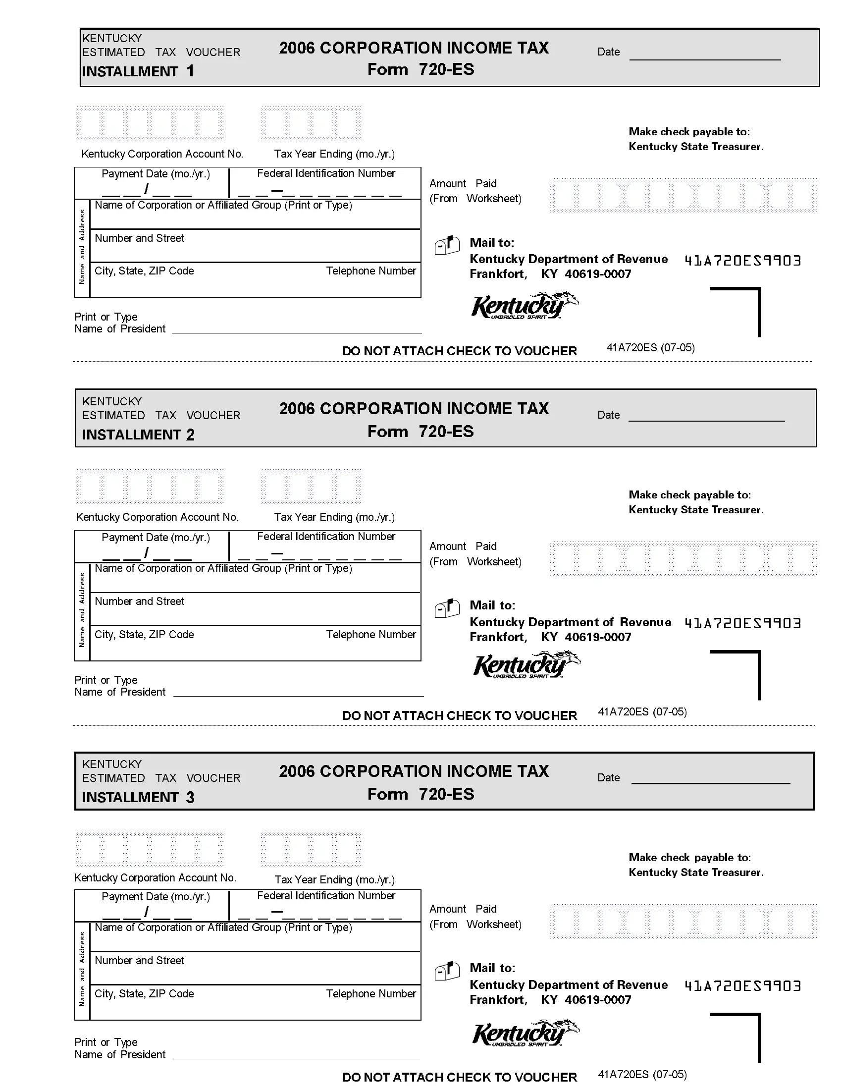 Form 720 Es Fill Out Printable PDF Forms Online