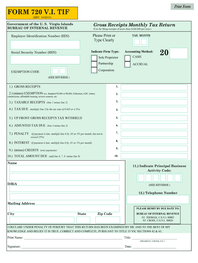 Form 720 Vi Fill Online Printable Fillable Blank PdfFiller