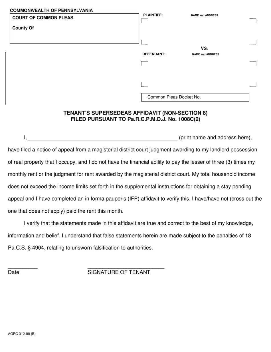 Printable Section 8 Application Form Pa