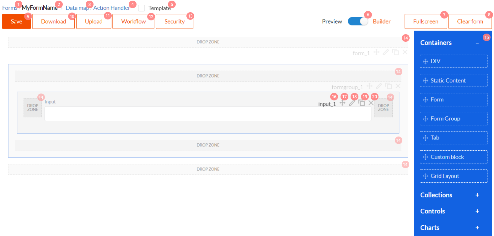 form builder documentation dwkit