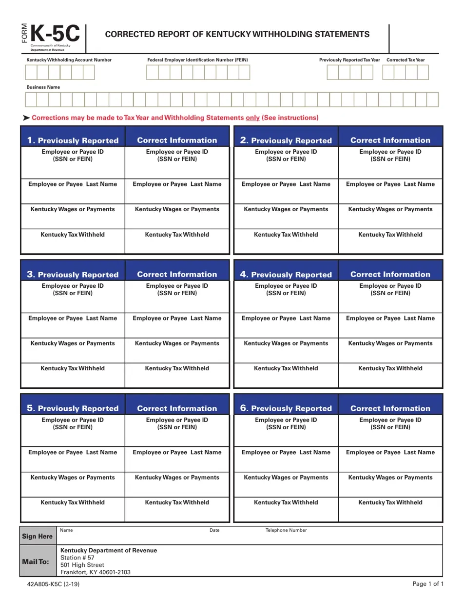 Form K 5 Form