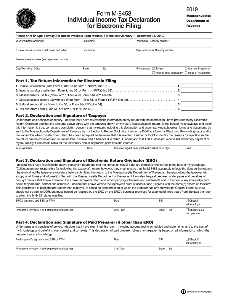 Form M 8453 Fill Out amp Sign Online DocHub