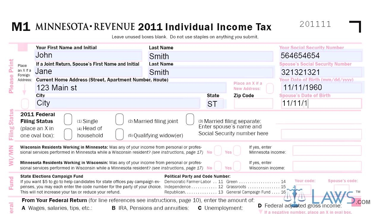 Form M1 Individual Income Tax Printable