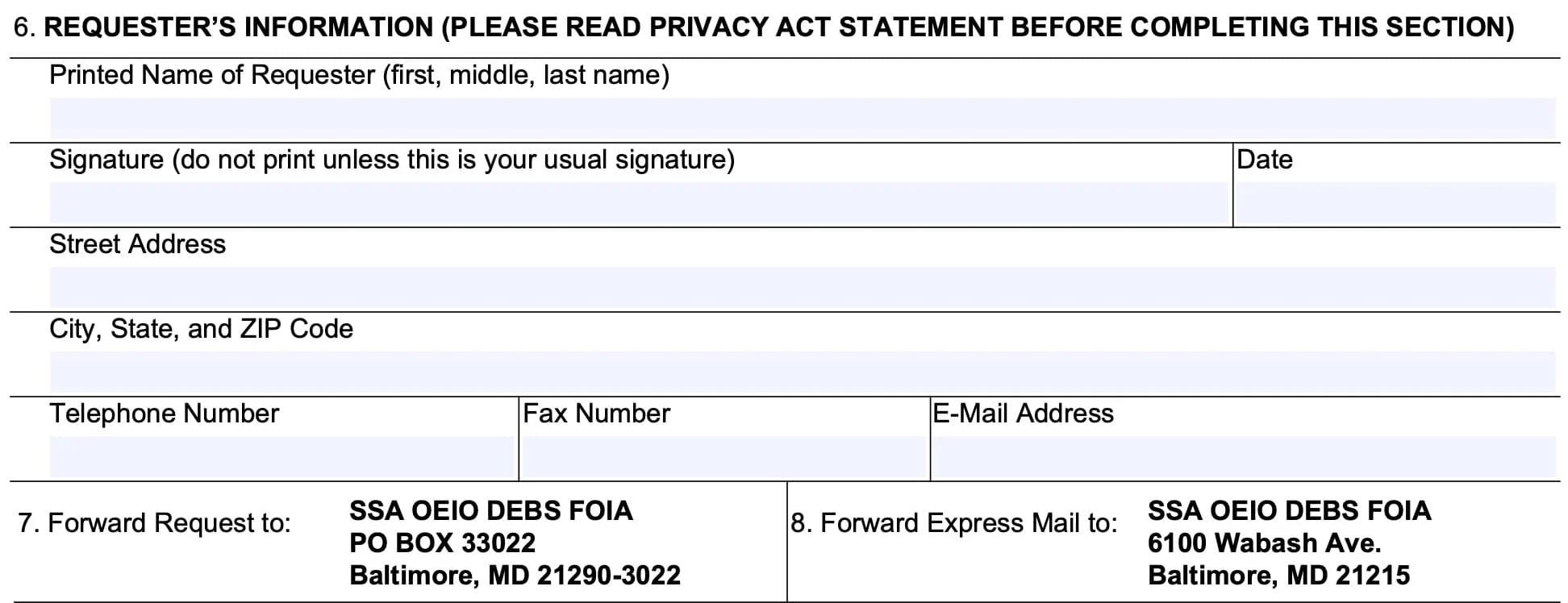 Form SSA 711 Instructions Decedent s Social Security Record