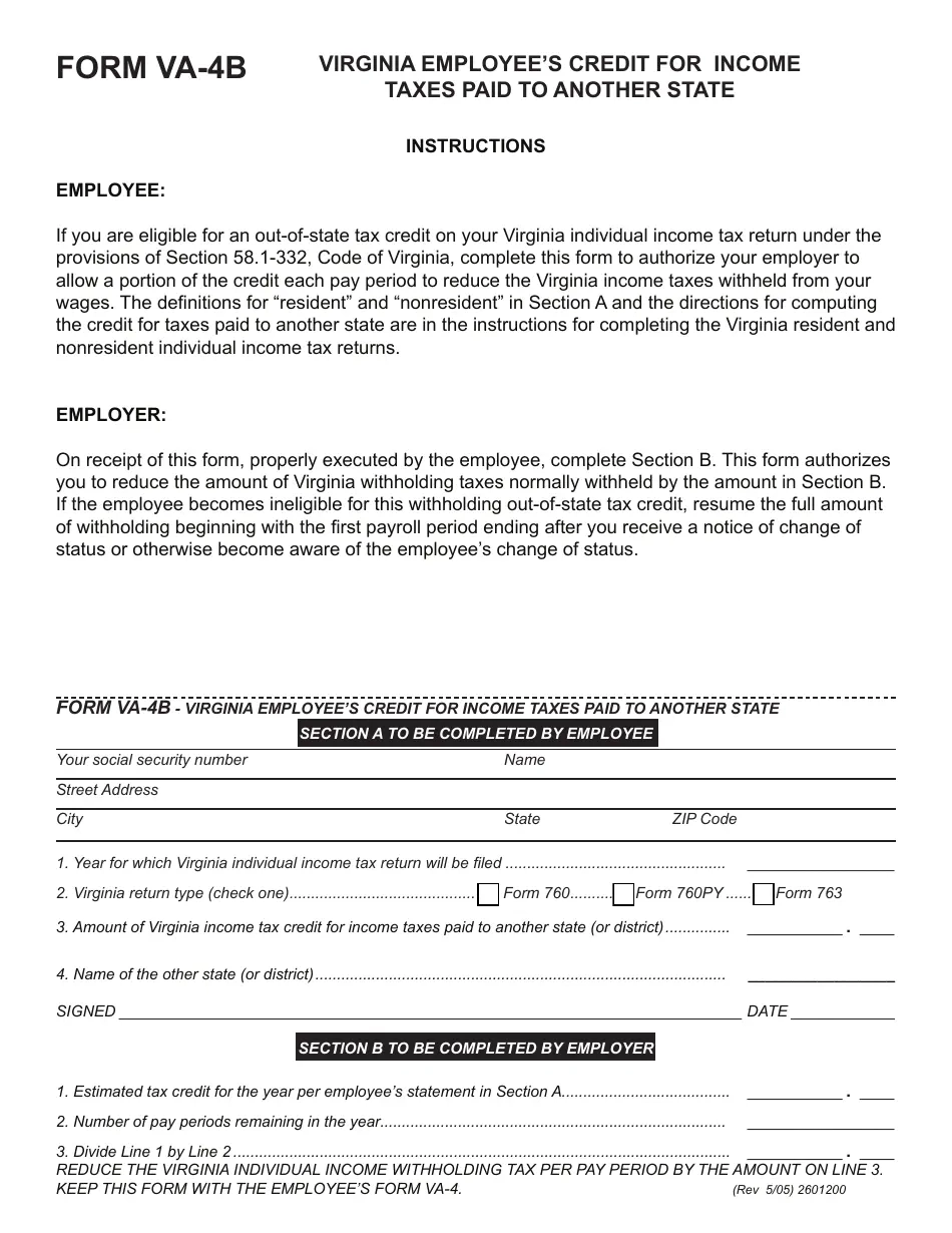 Form VA 4B Fill Out Sign Online And Download Fillable PDF 