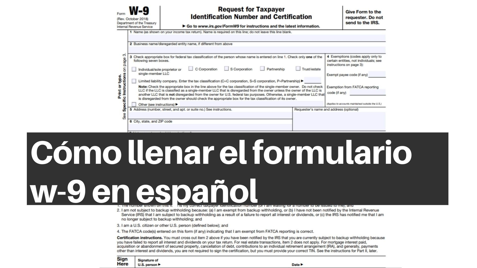 W-9 Form Spanish Version